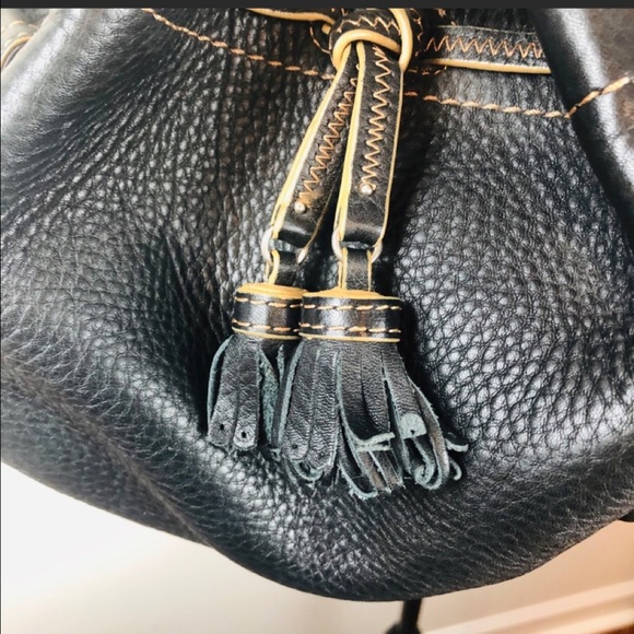 Nice Black Cole Haan Pebbled Leather Purse Tassel - Picture 3 of 9